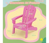 Costway Silla Adirondack para Niños 3 a 8 Años HDPE Resistente a Todo Clima con Diseño Ergonómico