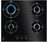 Placa Gas - Electrolux EGG64272K, Cuatro Fuegos, 59 cm, Negro