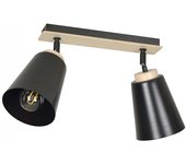 Regleta de techo tasla negro (2 luces)