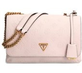 Bolso de mujer Guess piel sintética / Guess / Diseño elegante en rosa pálido, gran compartimento, bolso de hombro, 26x18x5 cm