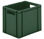 kaiserkraft Recipiente apilable en euroformato, paredes y fondo cerrados, L x A x H 400 x 300 x 320 mm, verde, UE 5 unid.