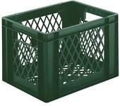 kaiserkraft Recipiente apilable en euroformato, paredes y fondo perforados, L x A x H 400 x 300 x 266 mm, verde, UE 5 unid.