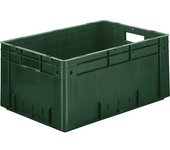 kaiserkraft Euro-recipiente para cargas pesadas, polipropileno, capacidad 50 l, L x A x H 600 x 400 x 270 mm, paredes cerradas, fondo cerrado, verde,