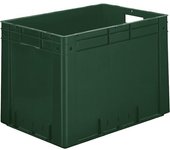kaiserkraft Euro-recipiente para cargas pesadas, polipropileno, capacidad 80 l, L x A x H 600 x 400 x 420 mm, paredes cerradas, fondo cerrado, verde,