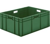 kaiserkraft Recipiente apilable en euroformato, paredes y fondo cerrados, L x A x H 800 x 600 x 320 mm, verde, UE 2 unid.