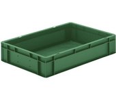 kaiserkraft Recipiente apilable en euroformato, paredes y fondo cerrados, L x A x H 600 x 400 x 120 mm, verde, UE 5 unid.