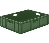 kaiserkraft Recipiente apilable en euroformato, paredes y fondo cerrados, L x A x H 800 x 600 x 210 mm, verde, UE 2 unid.