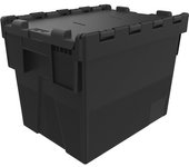 kaiserkraft Recipiente apilable reutilizable, L x A x H 400 x 300 x 306 mm, negro