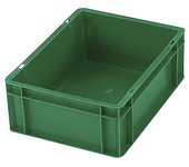 kaiserkraft Recipiente apilable en euroformato, paredes y fondo cerrados, L x A x H 600 x 400 x 75 mm, verde, UE 5 unid.