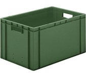 kaiserkraft Recipiente apilable en euroformato, paredes y fondo cerrados, L x A x H 600 x 400 x 320 mm, verde, UE 5 unid.