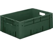 kaiserkraft Euro-recipiente para cargas pesadas, polipropileno, capacidad 38 l, L x A x H 600 x 400 x 210 mm, paredes cerradas, fondo cerrado, verde,