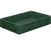 kaiserkraft Euro-recipiente para cargas pesadas, polipropileno, capacidad 20 l, L x A x H 600 x 400 x 120 mm, paredes cerradas, fondo cerrado, verde,