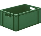 kaiserkraft Recipiente apilable en euroformato, paredes y fondo cerrados, L x A x H 600 x 400 x 270 mm, verde, UE 5 unid.