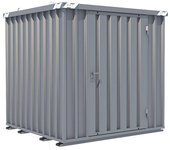 kaiserkraft Contenedor de montaje rápido, galvanizado, A x H x P exteriores 2100 x 2100 x 2100 mm, 1 puerta batiente