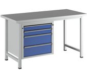 ANKE Banco de trabajo, bastidor modular serie V, 2 cajones de 90 mm, 2 cajones de 180 mm, tablero universal