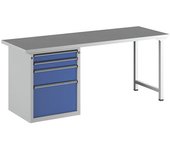 ANKE Banco de trabajo, bastidor modular serie V, 4 cajones: 2 x 90, 1 x 180, 1 x 360 mm, tablero universal, anchura 2000 mm