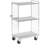 Kongamek Carro con pisos, flexible, con 3 baldas, longitud 1190 mm, ruedas de maniobra con freno