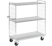 Kongamek Carro con pisos, flexible, con 3 baldas, longitud 1590 mm, ruedas de maniobra con freno