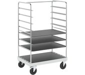 Kongamek Carro con pisos multiusos, galvanizado, L x A x H 1200 x 800 x 1900 mm, 3 baldas, ruedas de maniobra con freno