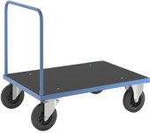 Kongamek Carro de plataforma KM33, 1 manija, L x A 1000 x 700 mm, 2 ruedas de maniobra y 2 fijas