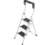 Hailo Escalerilla plegable K75 ComfortLine, acero, carga máx. 150 kg, 3 peldaños, altura entre peldaños 690 mm