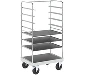 Kongamek Carro con pisos multiusos, galvanizado, L x A x H 1000 x 700 x 1900 mm, 3 baldas, ruedas de maniobra con freno