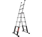 Telesteps Escalera telescópica multiusos COMBI LINE, profundidad de los peldaños 80 mm, 7 peldaños, altura máxima de trabajo 3,1 m