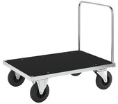 Kongamek Carro de plataforma galvanizado, 1 manija, L x A 1000 x 700 mm, 2 ruedas de maniobra y 2 fijas