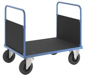 Kongamek Carro de plataforma KM33, 2 paredes frontales, L x A 1000 x 700 mm, 2 ruedas de maniobra y 2 fijas