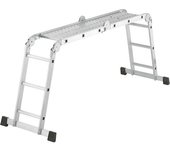 Hailo Escalera articulada universal, plataforma de trabajo, escalera de mano y escalera de tijera, 4 x 3 peldaños estrechos