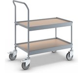 eurokraft pro Carrito de recogida, L x A x H 840 x 470 x 955 mm, con 4 ruedas de maniobra, 2 de ellas con freno doble, Ø de las ruedas 125 mm