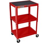 kaiserkraft Carro metálico, carga máx. 135 kg, 3 pisos, armazón rojo