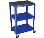 kaiserkraft Carro metálico, carga máx. 135 kg, 3 pisos, armazón azul