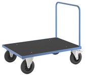 Kongamek Carro de plataforma KM33, 1 manija, L x A 1000 x 700 mm, 2 ruedas de maniobra con freno, 2 ruedas fijas