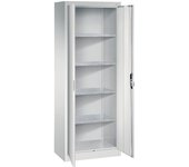 C+P Armario de puertas batientes para taller, H x A x P 1950 x 700 x 400 mm, gris luminoso / gris luminoso