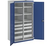 ANKE Armario para cargas pesadas con pared separadora, 8 cajones: 6 de 90 mm, 2 de 120 mm, H x A x P 1950 x 1084 x 690 mm