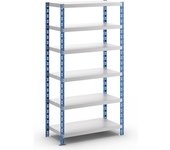 eurokraft basic Estantería ensamblable universal estable, baldas de chapa de acero, H x A x P 1976 x 1050 x 500 mm, estantería básica