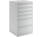 eurokraft basic Cajonera, acero, H x A x P 900 x 500 x 500 mm, 6 cajones, color de los cajones gris luminoso