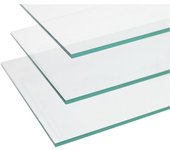 kaiserkraft Balda de cristal para vitrina, para A x P 500 x 500 mm, vitrina esquinera, altura 5 mm