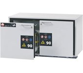 asecos Armario inferior resistente al fuego de tipo 90 para sustancias peligrosas, H x A 600 x 1102 mm, 2 cajones