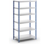 eurokraft basic Estantería ensamblable universal estable, baldas de chapa de acero, H x A x P 1976 x 1050 x 600 mm, estantería básica