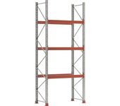 kaiserkraft Estantería para palets, galvanizado/naranja, H x A x P 4500 x 2030 x 1100 mm, carga por balda 2000 kg, estantería básica