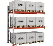 kaiserkraft Estantería para palets, galvanizado/naranja, H x A x P 3000 x 2840 x 1100 mm, carga por balda 1650 kg, estantería de ampliación