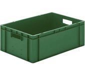 kaiserkraft Recipiente apilable en euroformato, paredes y fondo cerrados, L x A x H 600 x 400 x 210 mm, verde, UE 5 unid.