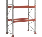 kaiserkraft Estantería para palets, galvanizado/naranja, H x A x P 2500 x 2030 x 1100 mm, carga por balda 2000 kg, estantería básica