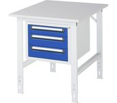 kaiserkraft Mesa de trabajo con cajonera, buck para debajo de la mesa con 3 cajones 1 x 90, 2 x 120 mm, A x P 750 x 1000 mm, tablero de melamina,
