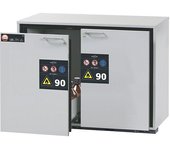 asecos Armario inferior resistente al fuego de tipo 90 para sustancias peligrosas, H x A 800 x 1102 mm, 2 cajones con cubeta