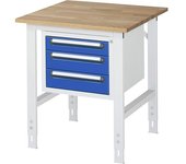kaiserkraft Mesa de trabajo con cajonera, buck para debajo de la mesa con 3 cajones 1 x 90, 2 x 120 mm, A x P 750 x 800 mm, tablero de madera maciza