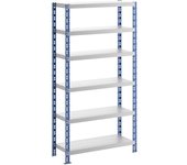 eurokraft basic Estantería ensamblable universal estable, baldas de chapa de acero, H x A x P 1976 x 1050 x 400 mm, estantería básica