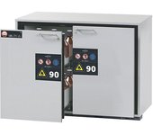 asecos Armario inferior resistente al fuego de tipo 90 para sustancias peligrosas, H x A 800 x 1102 mm, 2 cajones, 2 chapas perforadas interiores, 2